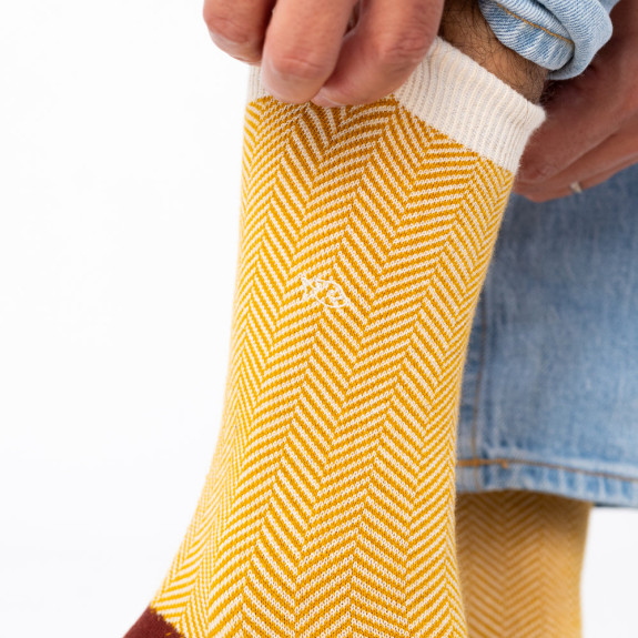 Chaussettes Chevrons en coton peigné Dune Homme