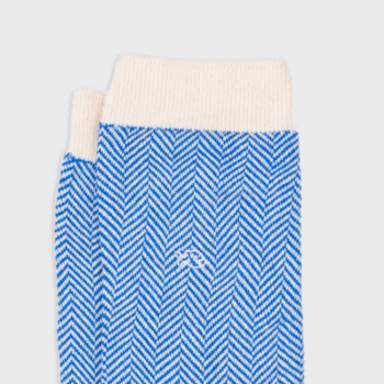 Chaussettes Chevrons en coton peigné Merle Bleu Homme