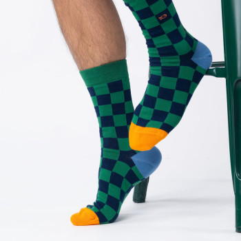 Chaussettes à Carreaux en coton peigné Bakou Homme