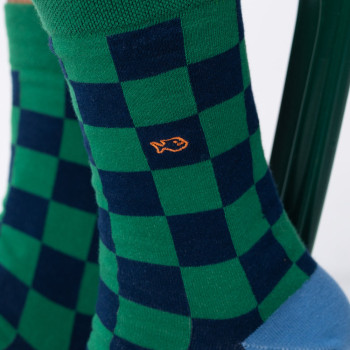 Chaussettes à Carreaux en coton peigné Bakou Homme