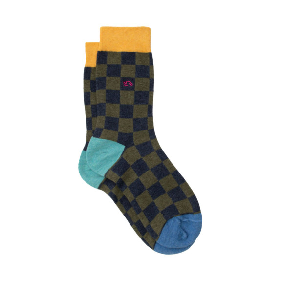 Chaussettes à Carreaux en coton peigné...