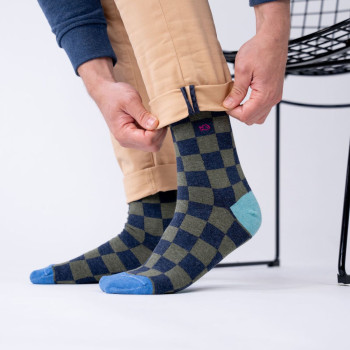 Chaussettes à Carreaux en coton peigné Brooklands Homme