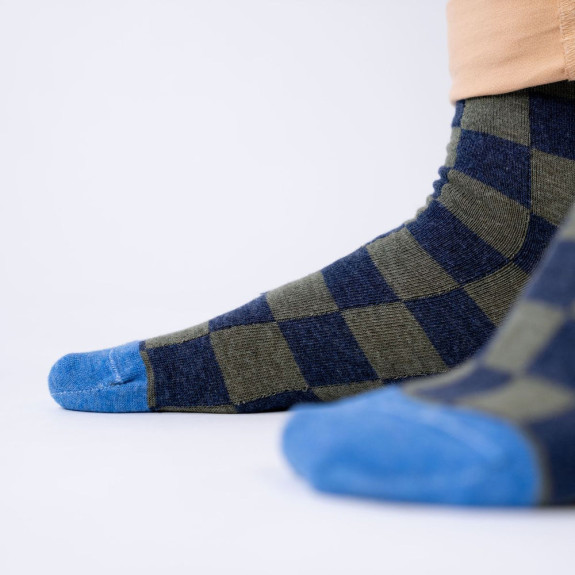 Chaussettes à Carreaux en coton peigné...