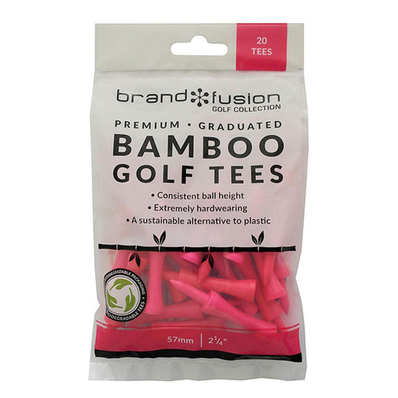 20 Tees Bamboo Biodégradable Rose 57mm