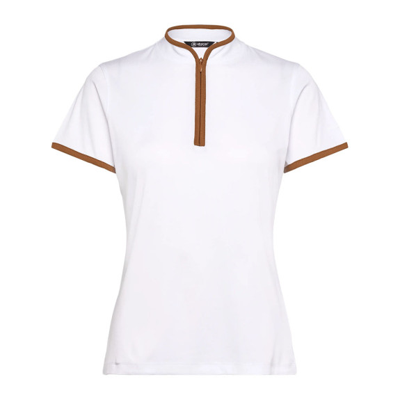 Polo 1/4 Zip Turnberry Cognac Femme