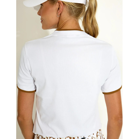 Polo 1/4 Zip Turnberry Cognac Femme