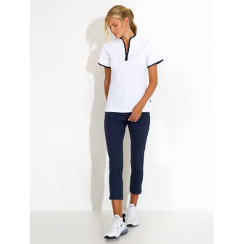 Polo 1/4 Zip Turnberry White Navy Femme