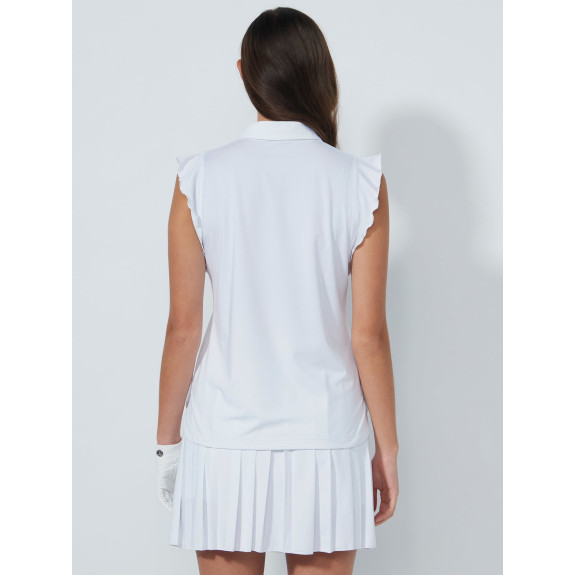 Polo sans manches Frill White Femme
