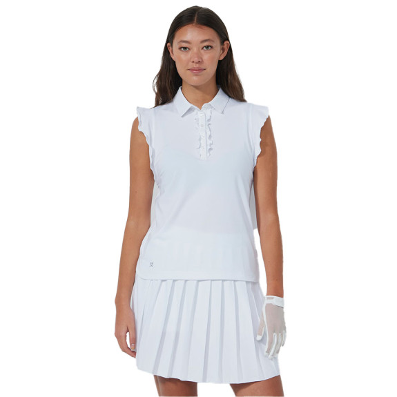 Polo sans manches Frill White Femme