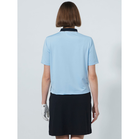 Polo 1/4 Zip Cropped Breezy Blue Femme
