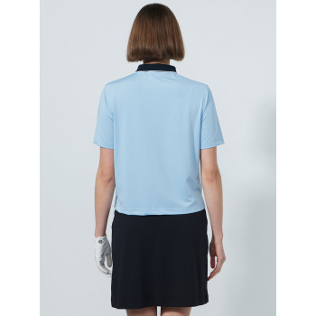 Polo 1/4 Zip Cropped Breezy Blue Femme