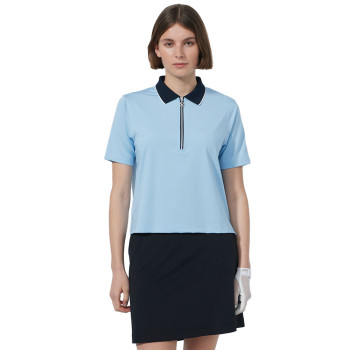 Polo 1/4 Zip Cropped Breezy Blue Femme