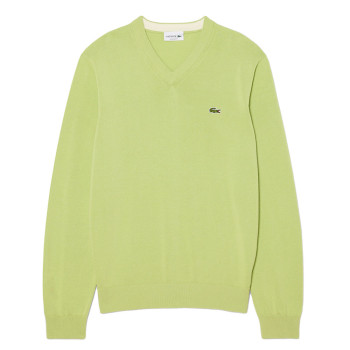 Pull Col V Vert Homme