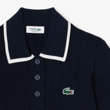 Pull Col Polo Manches Courtes Navy Femme