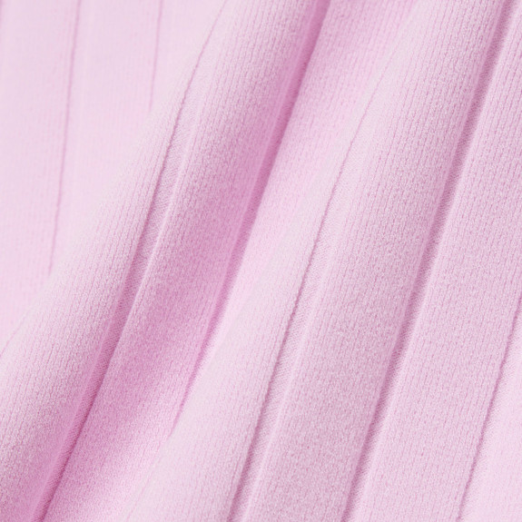 Pull Col Polo Manches Courtes Rose Femme