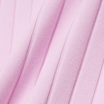 Pull Col Polo Manches Courtes Rose Femme