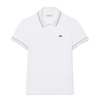 Polo L.12.D slim fit liserés Blanc Femme