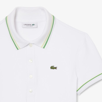 Polo L.12.D slim fit liserés Blanc Femme 2