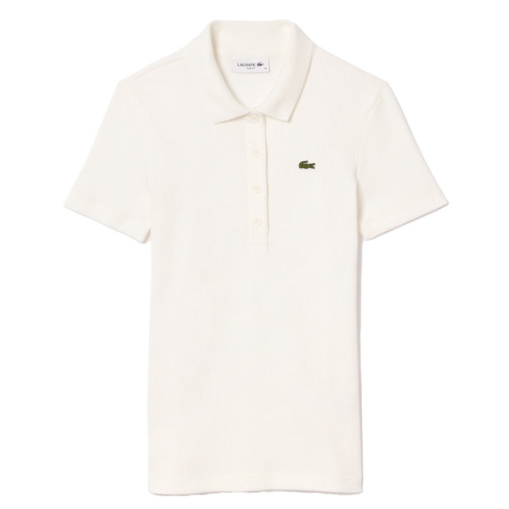 Polo L.12.D slim fit coton côtelé Blanc Femme