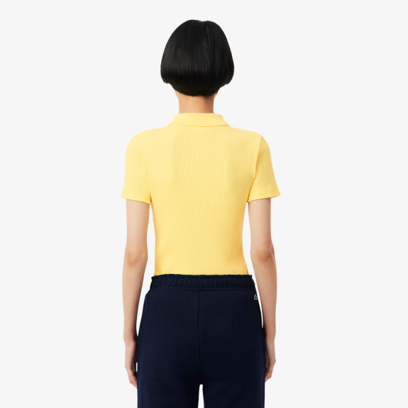 Polo L.12.D slim fit coton côtelé Jaune Femme