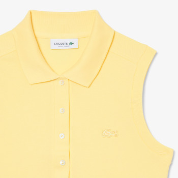 Polo sans manche L.12.D slim fit stretch Jaune Femme 2