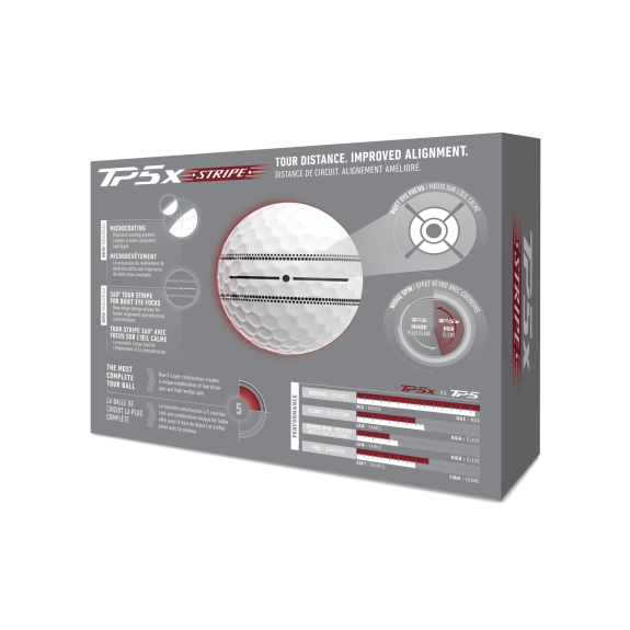 12 Balles de golf TP5X Stripe
