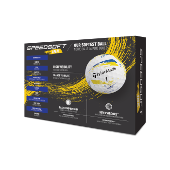 12 Balles de golf SpeedSoft INK Yellow Blue