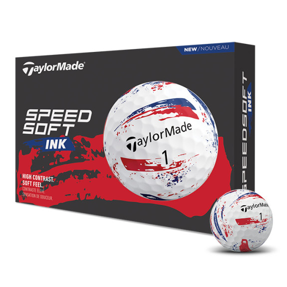 12 Balles de golf SpeedSoft INK Blue Red