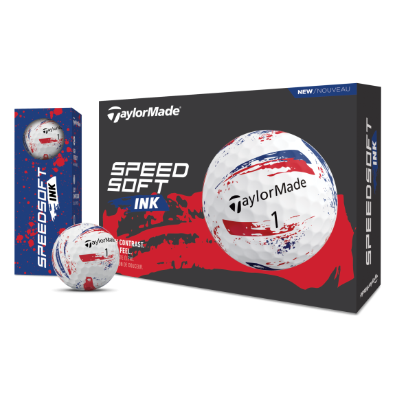 12 Balles de golf SpeedSoft INK Blue Red