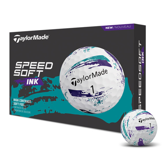12 Balles de golf SpeedSoft INK Purple Teal