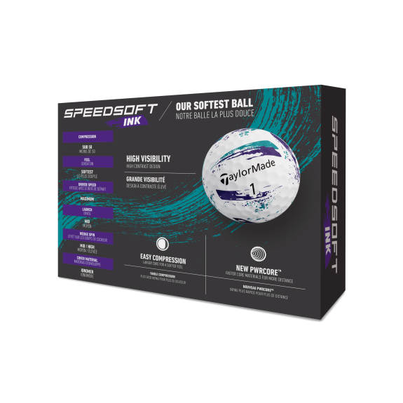 12 Balles de golf SpeedSoft INK Purple Teal
