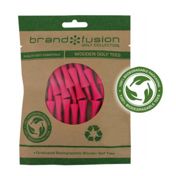 15 Tees Bamboo Biodégradable Rose 57mm