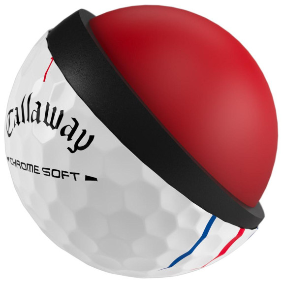 12 Balles de golf Chrome Soft Triple Track White