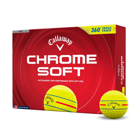 12 Balles de golf Chrome Soft Triple Track Yellow