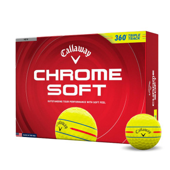 12 Balles de golf Chrome Soft Triple Track Yellow