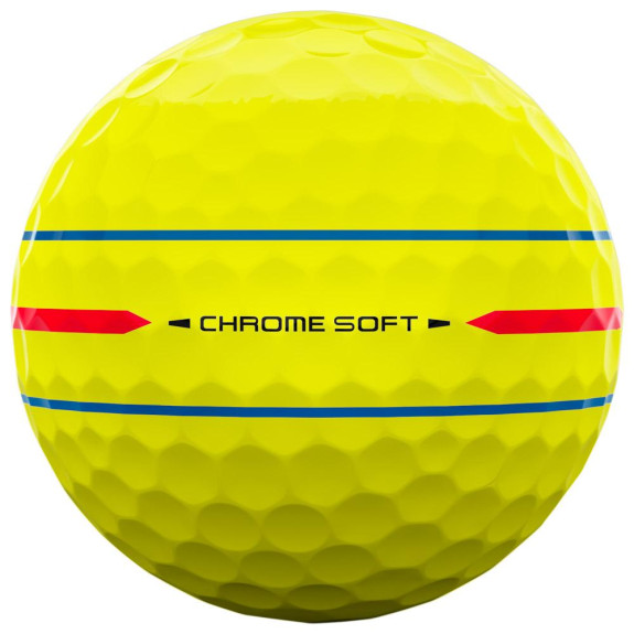 12 Balles de golf Chrome Soft Triple Track Yellow