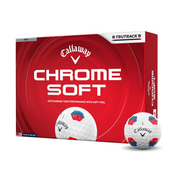 12 Balles de golf Chrome Soft TruTrack Blue Red
