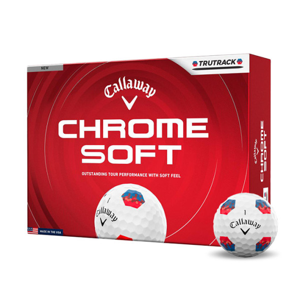 12 Balles de golf Chrome Soft TruTrack Blue Red