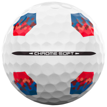 12 Balles de golf Chrome Soft TruTrack Blue Red