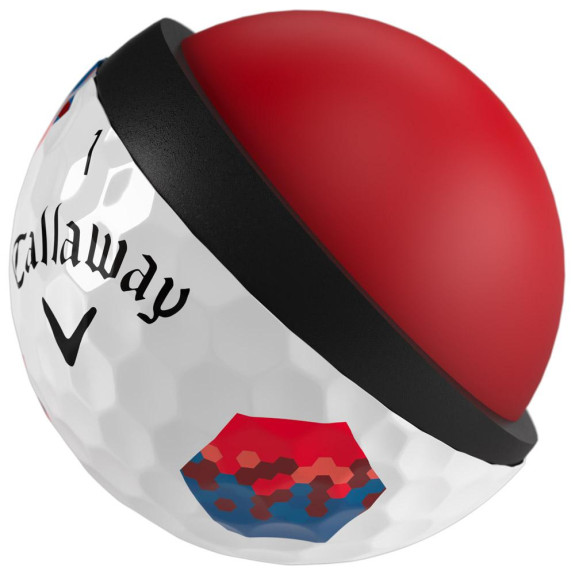 12 Balles de golf Chrome Soft TruTrack Blue Red