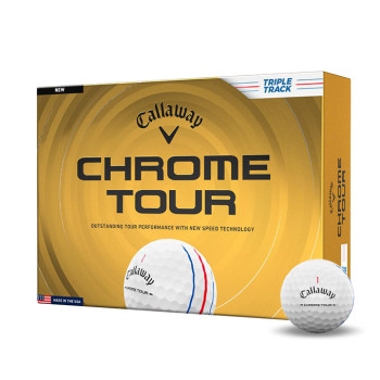 12 Balles de golf Chrome Tour White Triple Track