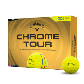 12 Balles de golf Chrome Tour Yellow Triple Track