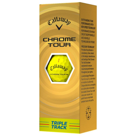 12 Balles de golf Chrome Tour Yellow Triple Track