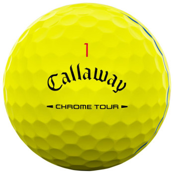 12 Balles de golf Chrome Tour Yellow Triple Track