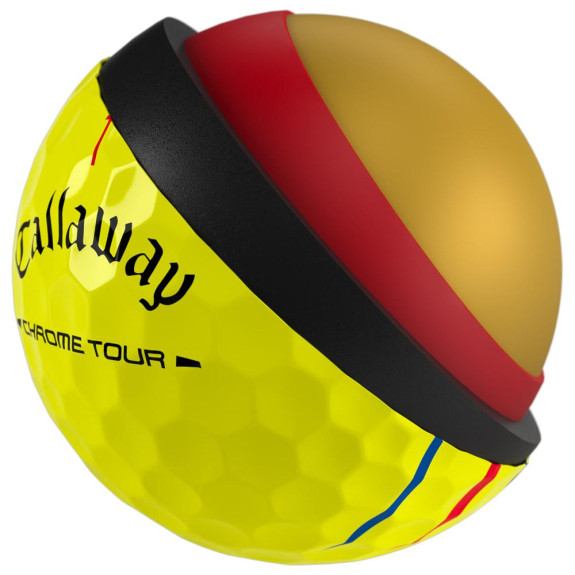 12 Balles de golf Chrome Tour Yellow Triple Track