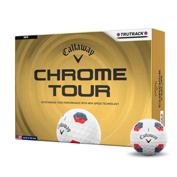 12 Balles de golf Chrome Tour Blue Red TruTrack