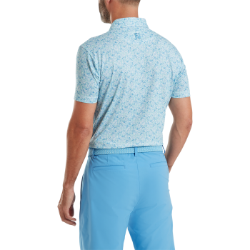 Polo Meadow Print Lisle Bleu Homme
