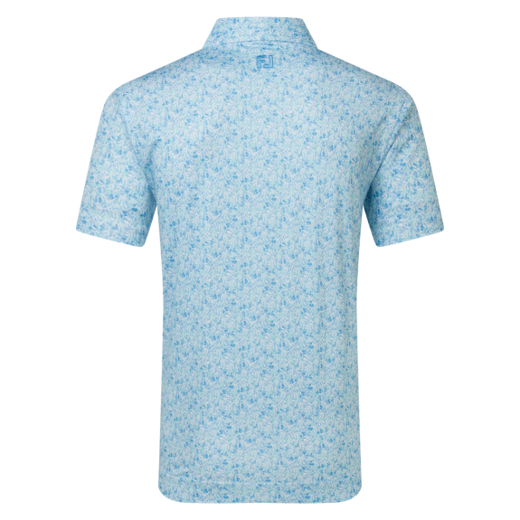 Polo Meadow Print Lisle Bleu Homme
