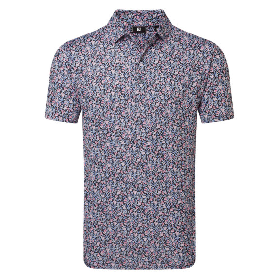 Polo Meadow Print Lisle Noir Rose Homme