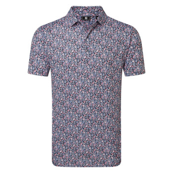 Polo Meadow Print Lisle Noir Rose Homme